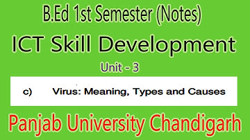 Notes Virus Meaning type causes b.ed 1st Semester ict skill Development punjab university chandigarh