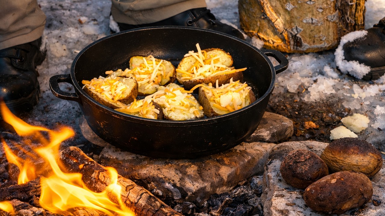 Easy, Fast and unbelievably tasty Potatoes in the campfire