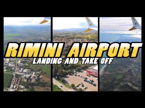 RIMINI AIRPORT - Landing, Taxi and Take Off - Rimini Italy (4K)