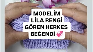 🍀💞 MODEM LİLA RENGİ GÖREN BEGENDİ💞🍀 İKİ ŞİŞ ÖRGÜ MODELİ YAPIMI ✅ #knitting #youtube #viral 