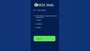 HTML MCQ Question No: 26, 27, 28 to 50 | HTML Quiz | #htmlquiz #mskinstitute