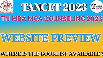 TANCET 2023 || WEBSITE PREVIEW || WHERE IS THE BOOKLETS AVAILABLE ? || TN MBA MCA || @talkingtamila