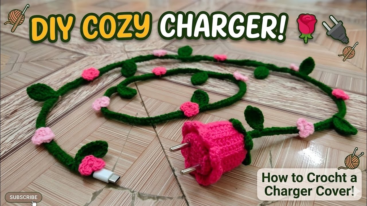 Aapka Charger Hua Cute!  Crochet Charger Cover TutorialDIY Rose Charger  Decoration - Step-by-Step