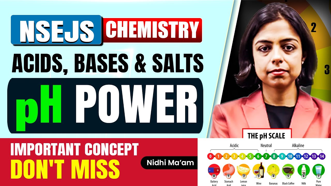 Acids, Bases & Salts for NSEJS 2025 | Concept of pH Power | Class 8–10 Olympiad Prep | Nidhi Ma'am