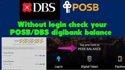 How to set peek balance | peek balance POSB | POSB bank | DBS bank