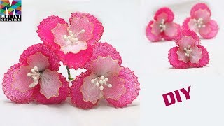 DIY/  stocking Flower U pin / hair accessory tutorial