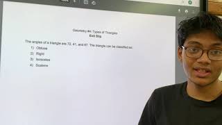 Exit Slip | Types of Triangles | Geometry Lesson 4