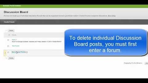 Delete Discussion Board Posts