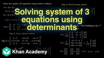 System of 3 equations using determinants (Hinglish)| Determinants | Grade 12 | Math | Khan Academy