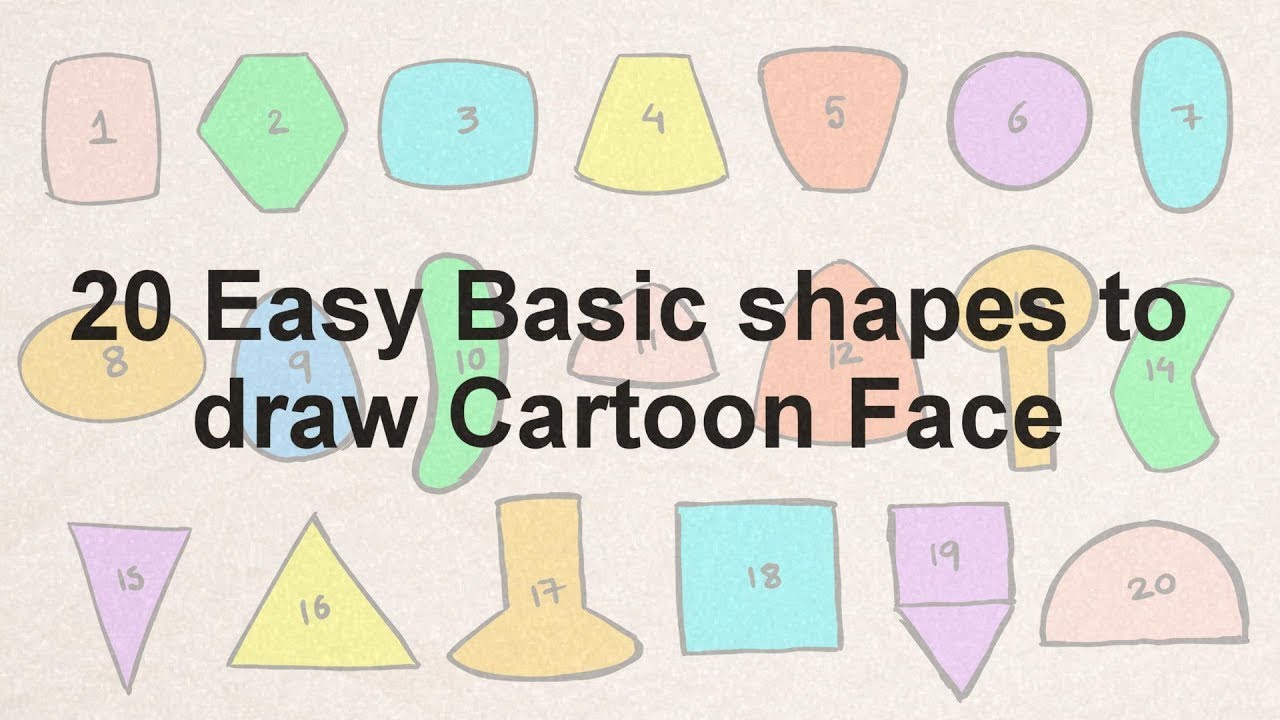 20 Easy basic shapes to draw cartoon face - YouTube