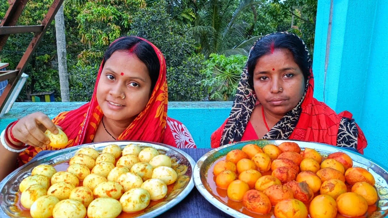 58 eggs challenge || boiled egg curry vs boiled egg fry curry challenging video... With punishment 🤮