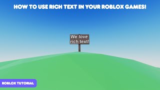 Roblox Tutorial - How to use rich text
