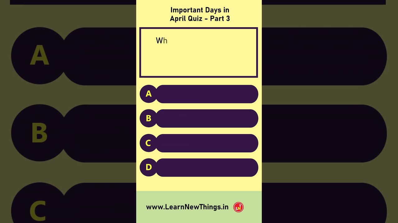 Important Days In April Quiz Part 3 3 shorts 7 Questions YouTube Important Days In April Quiz Part 3 3 shorts 7 Questions YouTube