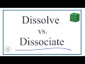 Dissolving and Dissociation in Chemistry