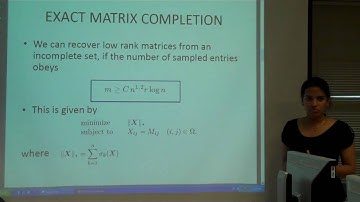 Matrix completion 1/4