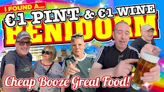 I found a €1 PINT a €1 Glass of WINE and The BEST Food in BENIDORM!