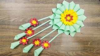 Easy paper flower wall hanging ideas home decor design paper craft ideas for nidhi craft ideas
