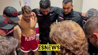 Oscar Duarte praying before his fight with jojo diaz EsNews boxing