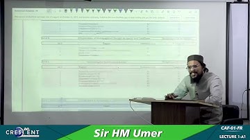 CAF 01 FR (Far1) Lecture 01 Sir Umer Online Free | Crescent College | CA Pakistan Platform 