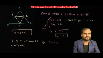 Let the  of intersections of x-y+1=0,x-2y+3=0 !JEE Main 2021 (Online)1st September Evening Shift !