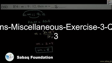 Variations-Miscellaneous-Exercise-3-Question 3, Math Lecture | Sabaq.pk
