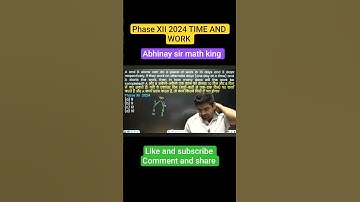 time and work #shortsfeed Abhinay sir math #maths #ssccgl #sscchsl #shortsfeed #ytshorts #shortvideo