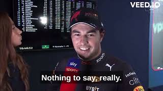 Checo Perez post-race interview