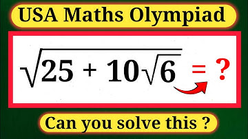 USA | A Very Nice Square Root algebra Olympiad problem | Can you solve this??