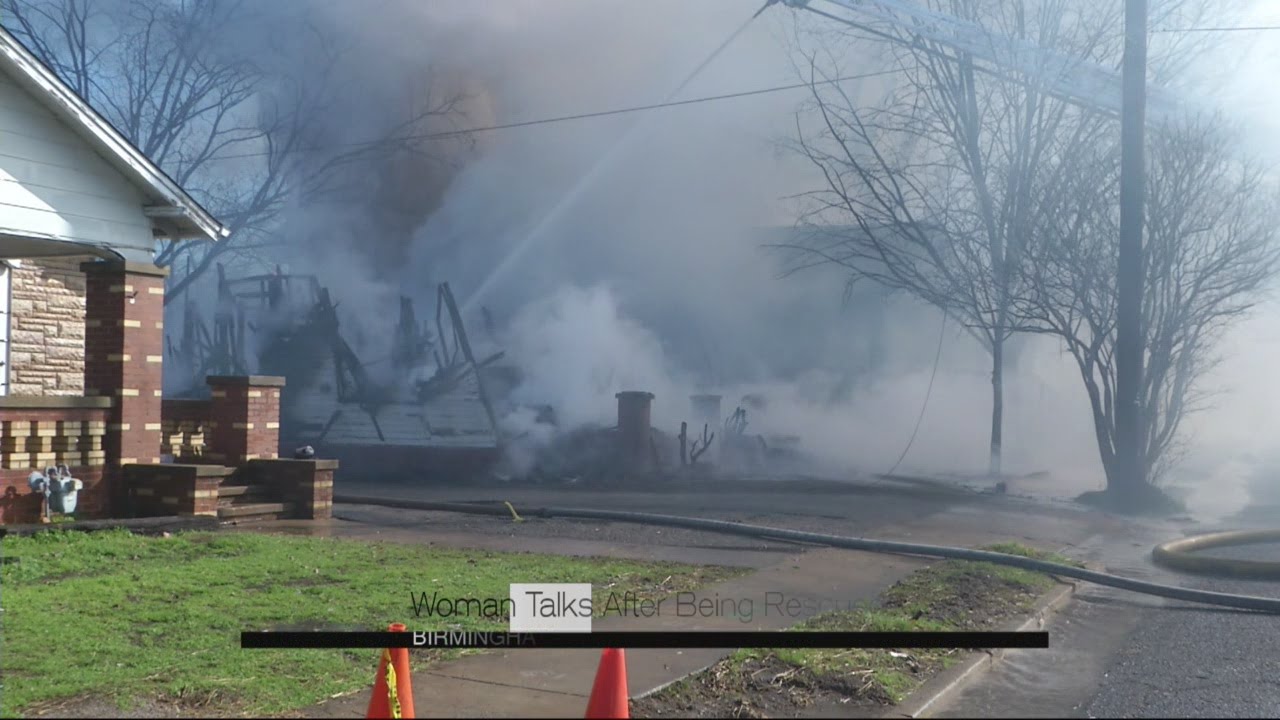 woman escapes house fire - YouTube
