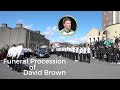 Drone footage of the funeral procession of david brown