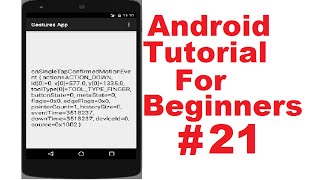 Android Tutorial for Beginners 21 # Android Gestures (Using Touch Gestures)