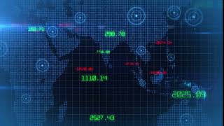 business financial corporate data network world map background loop