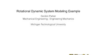 Rotational Dynamic System Modeling Example