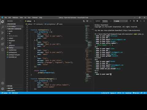 index js   Team Info Generator   Visual Studio Code 2020 07 30 20 04 27