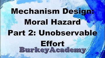 Principal Agent Models Part 2: Moral Hazard with Hidden Actions