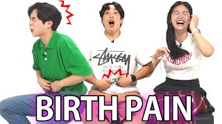 GUYS try labor pain simulator FOR THE FIRST TIME!