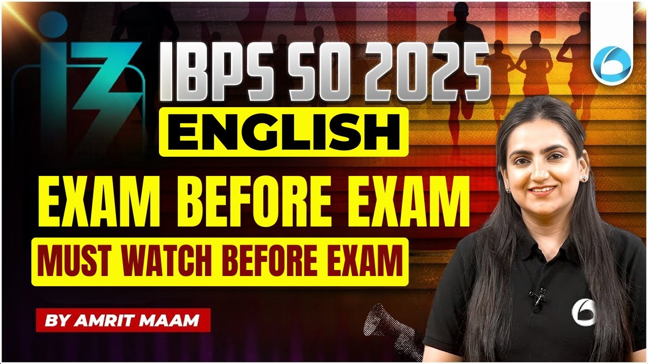 IBPS SO Prelims 2025 English | Exam Before Exam | Live Mock Test By Amrit Ma'am
