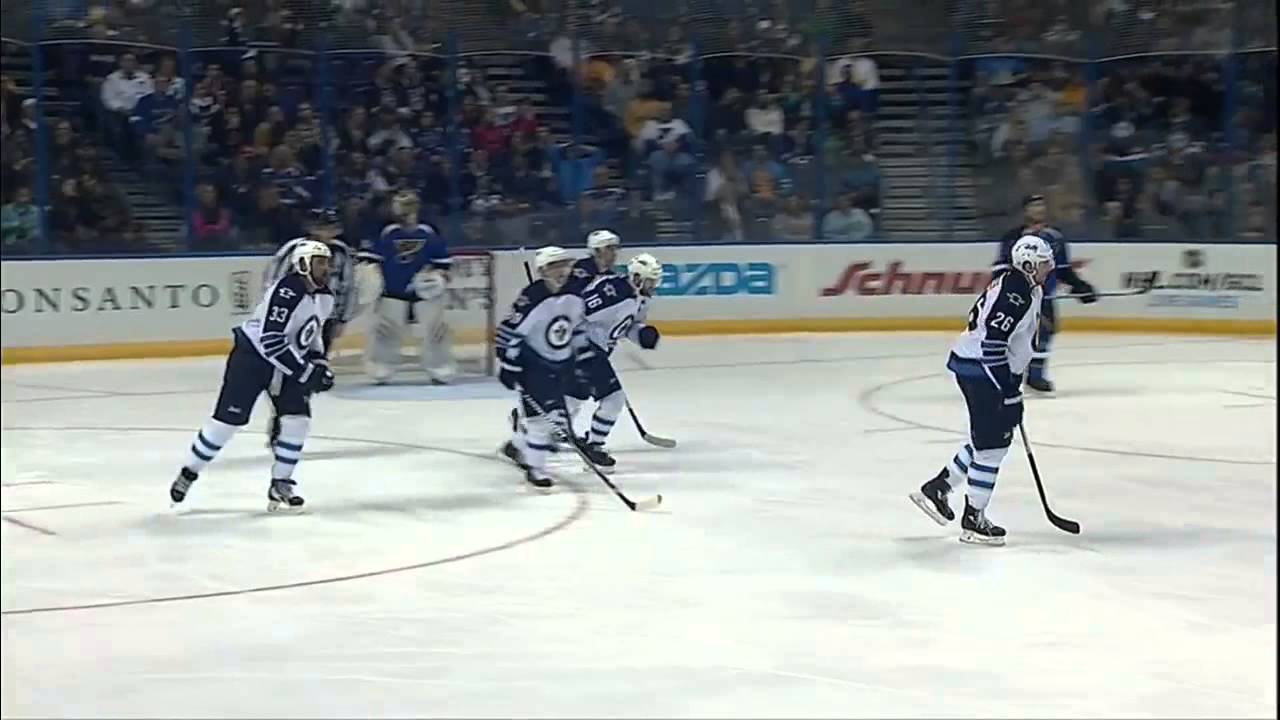 nhl hockey today Blake Wheeler 1-1 Goal vs Blues [Oct 29 2013]