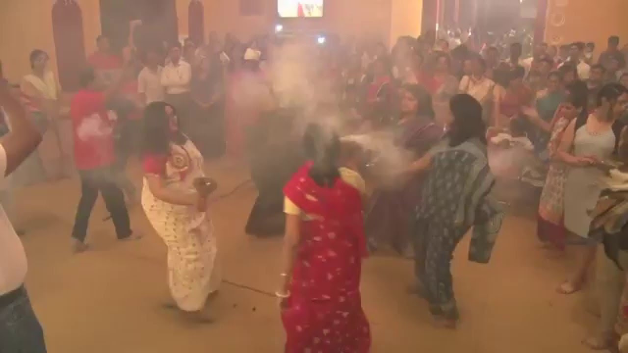 Dhunuchi Naach on Ashtami Durga Puja 2015 at Deepanwita Cultura Association Dwarka New Delhi