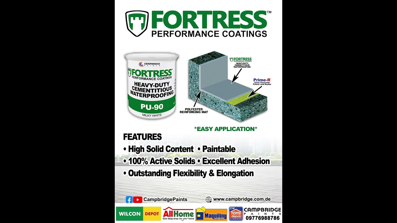 FORTRESS PU-90 Heavy-Duty Cementitious Waterproofing 