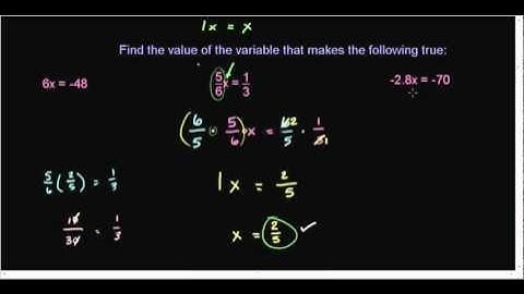Introduction to Algebra   Solving Equations Using the Multiplication Principle 2