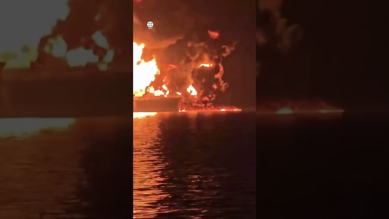Oil Tanker Catches Fire After Explosion Off Iraq Near Basra - SFG Media