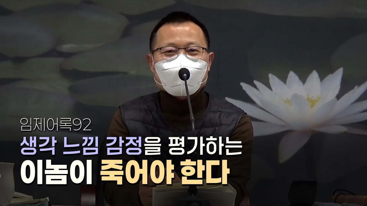 생각 느낌 감정을 평가하는 이놈이 죽어야 한다 | 임제어록92(월인선원 광주일요법회)