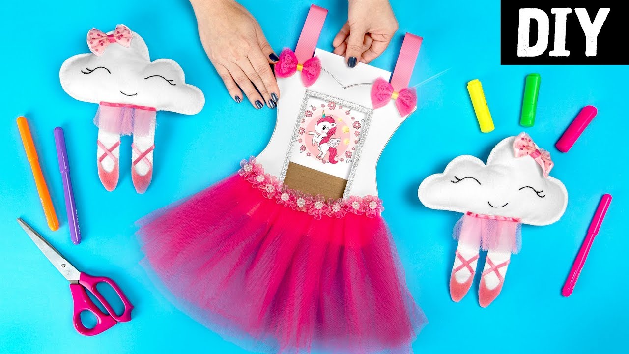 DIYS BAILARINA 👸 3 Ideias super fofinhas 👗 Bolsa, Porta Retrato e Prendedor de Cortina