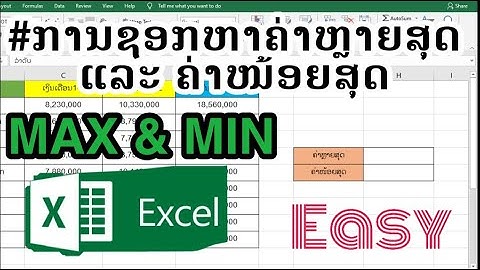 การใช้งาน Excel Function Max/Min (การหาค่าสูงสุด/ค่าต่ำสุด)​
