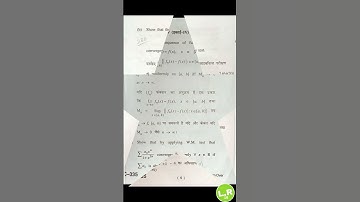 Question Paper Of Mathematics(Real Analysis) of B.A/B.Sc-3rd Semester of HPU.#Shorts