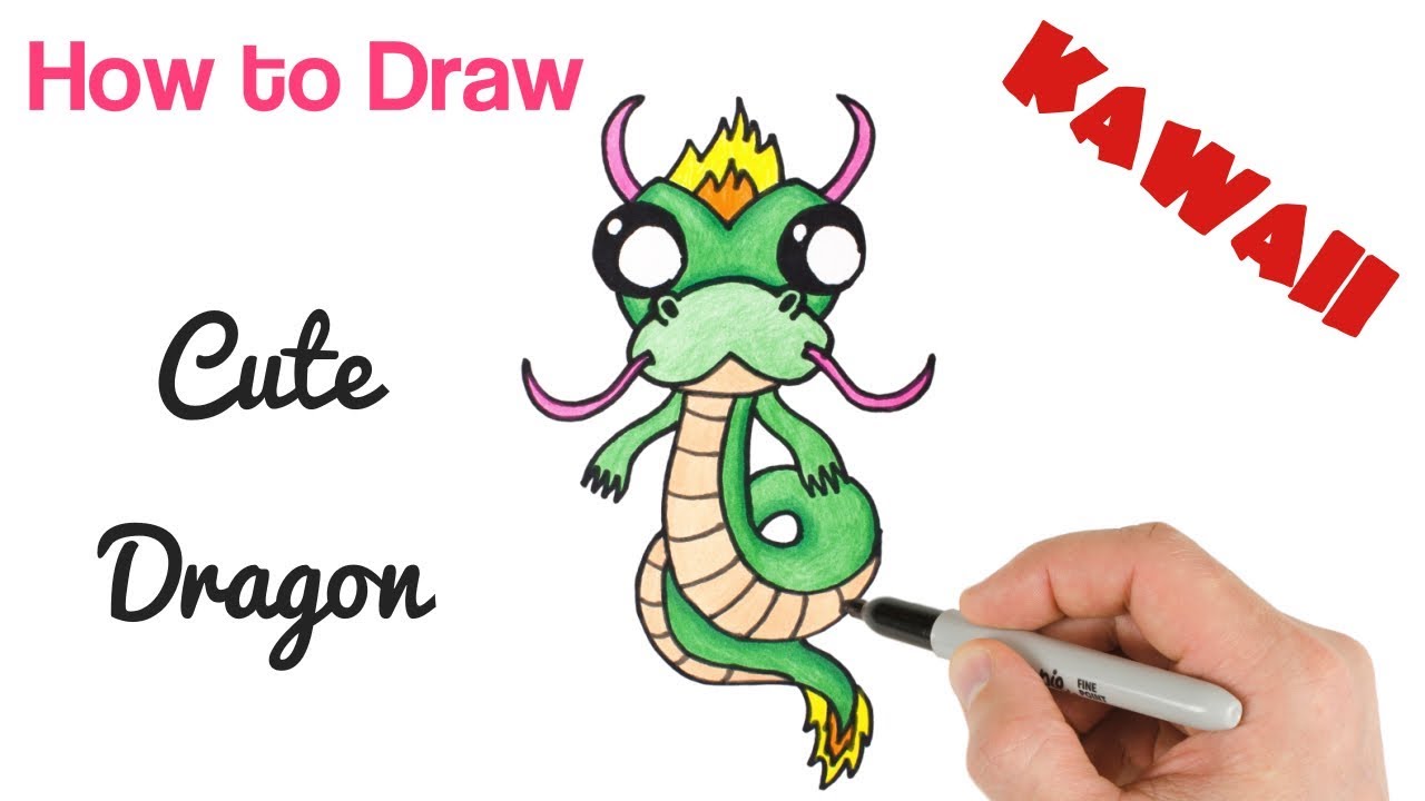 How to Draw a Dragon Baby Cute and Easy for beginners - YouTube