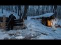 Two winters in a dugout by the river, Bushcraft shelter building, off grid life