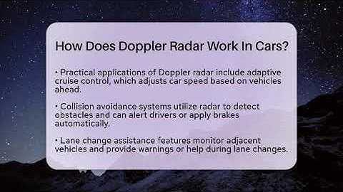 How Does Doppler Radar Work In Cars? - Talking Tech Trends