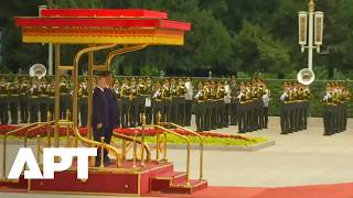 Russian Anthem Echoes Across Tiananmen Square as Putin & Xi Stand Together  | APT